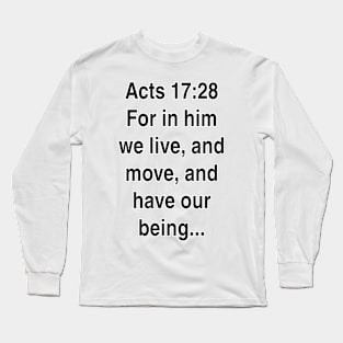 Acts 17:28  King James Version (KJV) Gift Long Sleeve T-Shirt